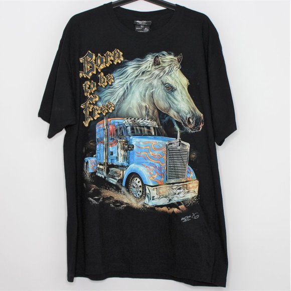 Born To Be Free Other - Born To Be Free Rare Horse Graphic T-Shirt A632